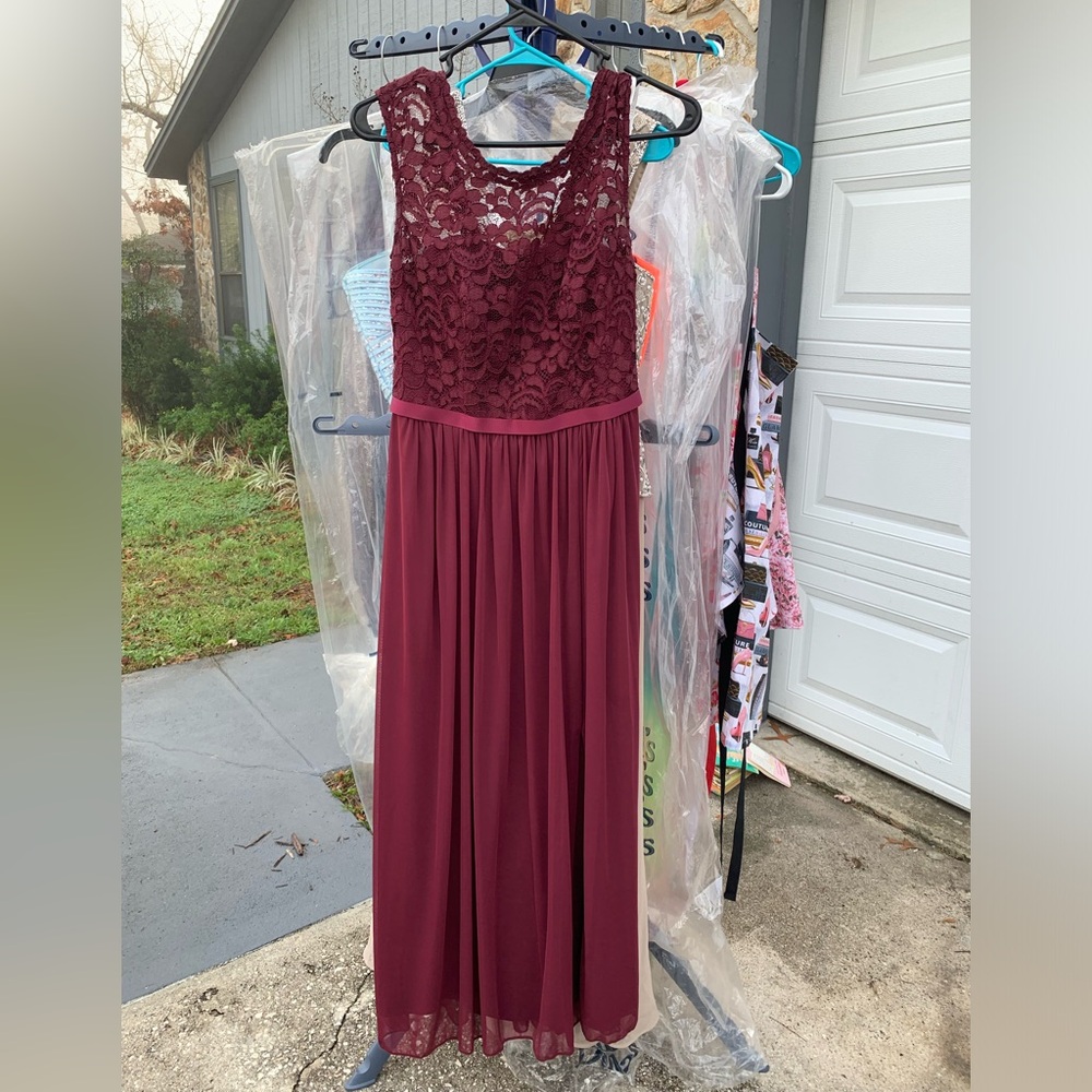 David’s Bridal Burgundy Dress